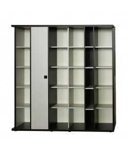 Biblioteca Serena, cu 3 spoturi , pal Wenge / Bej, 2200 x 400 x 2100 mm