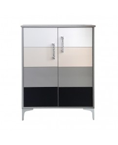 Comoda  Dohna  NEW 2 usi,  pal gri/  USI MDF multicolor, 860 x 400 x 1080mm