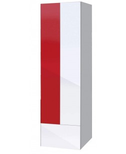 Dulap Salamanca , Alb /usi MDF rosu si alb,635x450x1926mm
