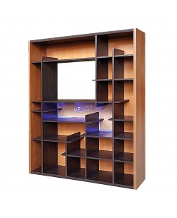 Biblioteca Cuenca, cu mesaj lumina led , Nuc deschis /  Wenge, 1700 x 310x2110mm