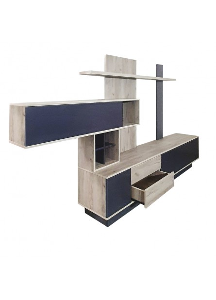 Living SYR  , pal stejar craft  /gri antracit , 3150 x 450 x 1920 mm