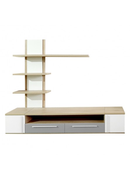 Living Bilbao , pal stejar sonoma /gri / alb , 2520 x 450 x 2120 mm