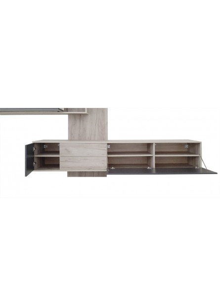 Living Campo  , pal stejar craft  /gri antracit , 2880 x 450 x 2120 mm
