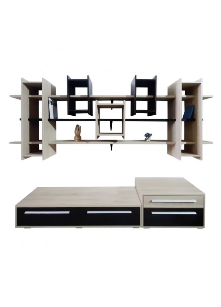 Living Puerta,  pal Wenge/ sonoma, 2780 x 450 x 2500mm