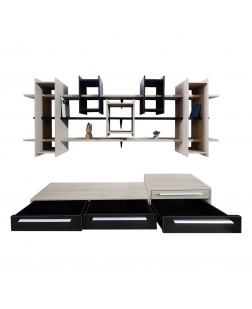 Living Puerta,  pal Wenge/ sonoma, 2780 x 450 x 2500mm