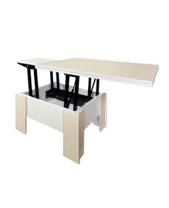 Masuta  Lerida II, pal Alb /MDF krem, 900 x 650 x 460 mm*( extinsa 1800 x 650 x  780 mm )