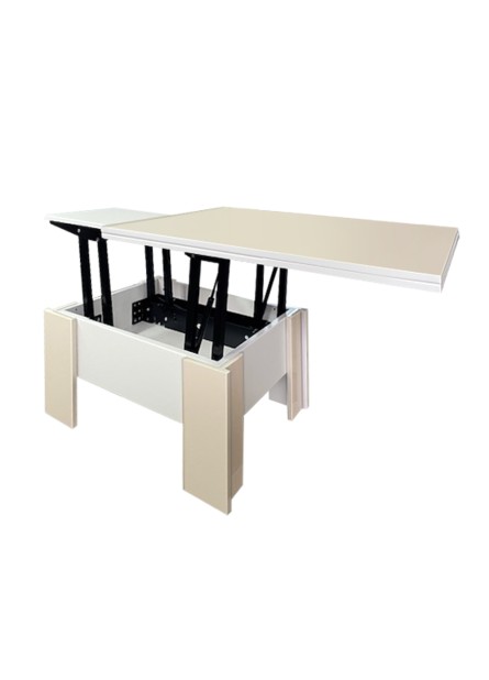 Masuta  Lerida II, pal Alb /MDF krem, 900 x 650 x 460 mm*( extinsa 1800 x 650 x  780 mm )