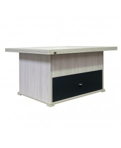 Masuta cafea extensibila Locarno, cu sertar , Champagne /decor antracit , 900 x 700 x 450 mm