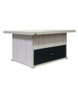 Masuta cafea extensibila Locarno, cu sertar , Champagne /decor antracit , 900 x 700 x 450 mm