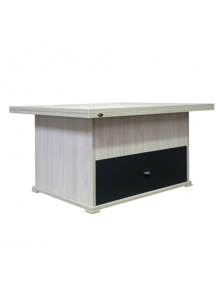 Masuta cafea extensibila Locarno, cu sertar , Champagne /decor antracit , 900 x 700 x 450 mm
