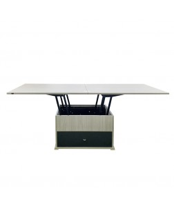 Masuta cafea extensibila Locarno, cu sertar , Champagne /decor antracit , 900 x 700 x 450 mm