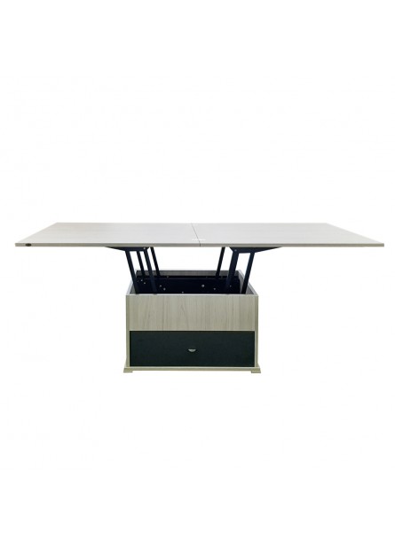 Masuta cafea extensibila Locarno, cu sertar , Champagne /decor antracit , 900 x 700 x 450 mm
