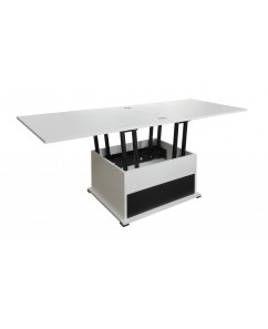 Masuta cafea extensibila Locarno,  Alb / Negru, 900 x 700 x 470 mm