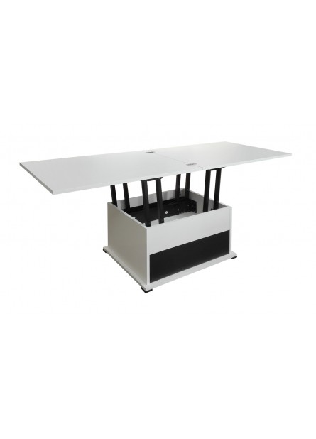 Masuta cafea extensibila Locarno,  Alb / Negru, 900 x 700 x 470 mm