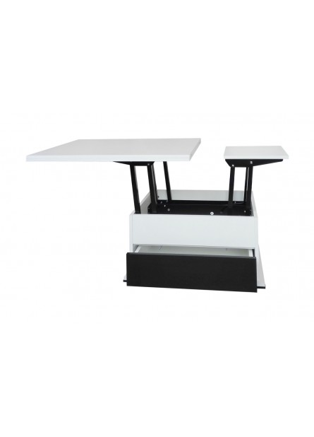 Masuta cafea extensibila Locarno,  Alb / Negru, 900 x 700 x 470 mm