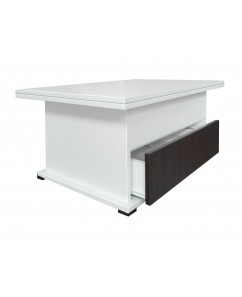 Masuta cafea extensibila Locarno,  Alb / Negru, 900 x 700 x 470 mm