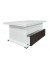 Masuta cafea extensibila Locarno, cu sertar ,   Alb / Negru, 900 x 700 x 470 mm 