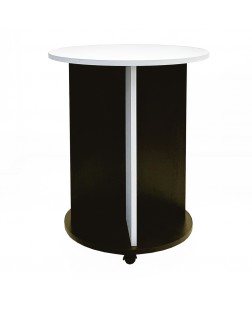 Masuta rotunda  Palma , pal alb striat / wenge, 610 / 500 x 720 mm