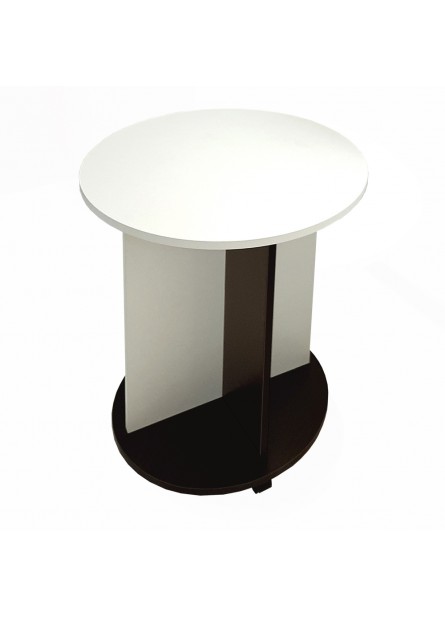 Masuta rotunda  Palma , pal alb striat / wenge, 610 / 500 x 720 mm