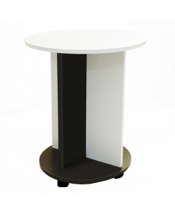 Masuta rotunda  Palma , pal alb striat / wenge, 610 / 500 x 720 mm