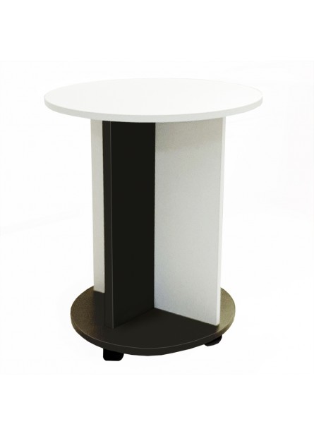 Masuta rotunda  Palma , pal alb striat / wenge, 610 / 500 x 720 mm