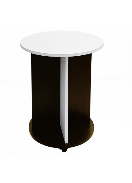 Masuta rotunda  Palma , pal alb striat / wenge, 610 / 500 x 720 mm