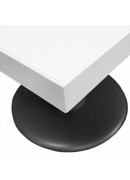 Masa Toro patrata,  pal alb  /picior negru, 700x700x750mm