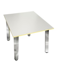 Masa bucatarie patrata Fena ,blat simplu pal alb, picioare patrate , 750x750x750mm
