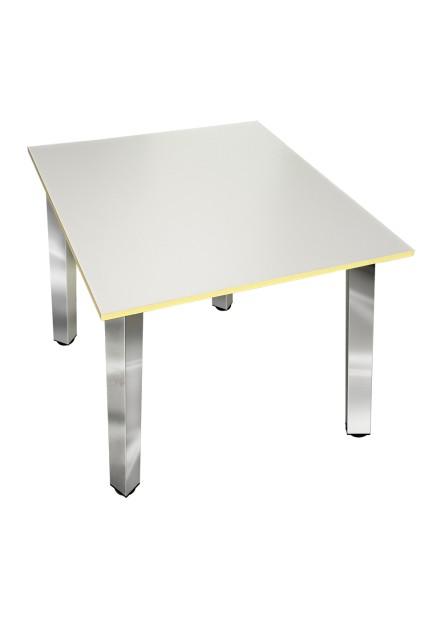 Masa bucatarie patrata Fena ,blat simplu pal alb, picioare patrate , 750x750x750mm