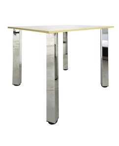 Masa bucatarie patrata Fena ,blat simplu pal alb, picioare patrate , 750x750x750mm