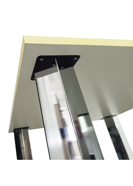 Masa bucatarie patrata Fena ,blat simplu pal alb, picioare patrate , 750x750x750mm