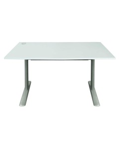 Birou IRMA, blat alb  24 mm / picior gri , 134 x 62 x 75 cm