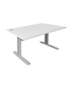 Birou IRMA, blat alb  24 mm / picior gri , 134 x 62 x 75 cm