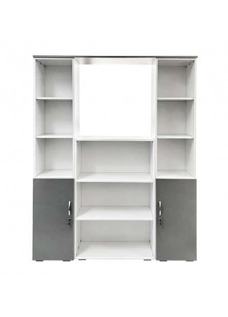 Dulap biblioraft  mediu  cu rafturi fara usi ,  pal alb , 800 x  380 x 1200 mm