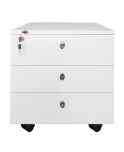 Rollbox CIP,  3 sertare, pal Alb,  inchidere centralizata ,  46 x 50 x  47 cm