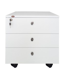 Rollbox CIP,  3 sertare, pal Alb,  inchidere centralizata ,  46 x 50 x  47 cm