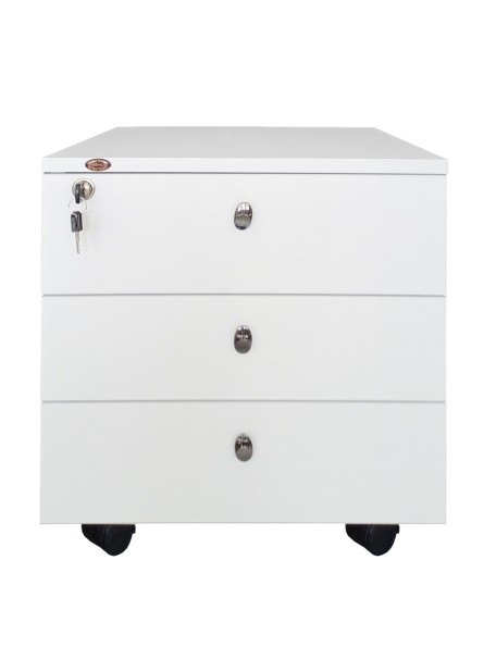 Rollbox CIP,  3 sertare, pal Alb,  inchidere centralizata ,  46 x 50 x  47 cm