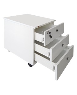Rollbox CIP,  3 sertare, pal Alb,  inchidere centralizata ,  46 x 50 x  47 cm